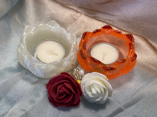 Bougeoirs en résine époxy